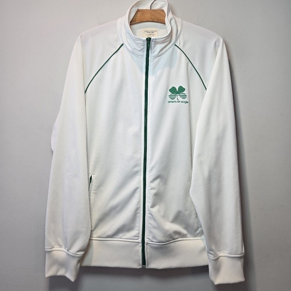 American Eagle Jacket Large Men's Y2k Vintage Track Zip Up Lightweight